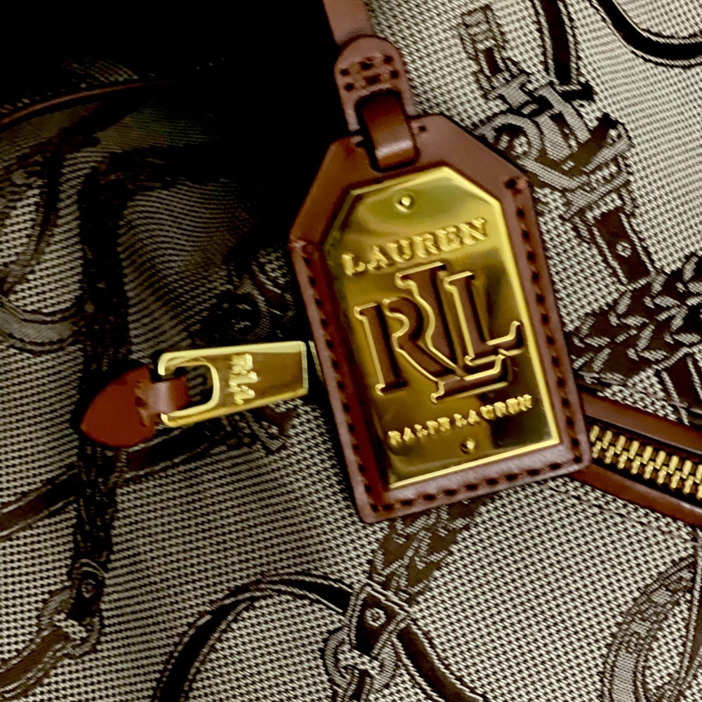 Ralph Lauren canvas and leather shoulder bag